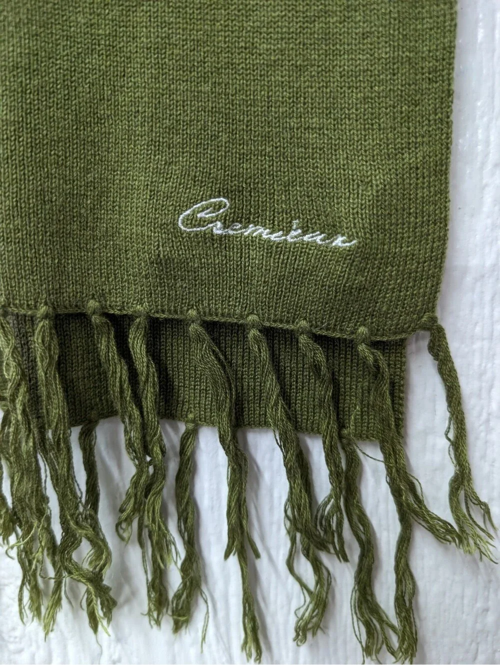 Daniel Cremieux Green Silk Cashmere Scarf Quiet Luxury Minimalist Winter Casual